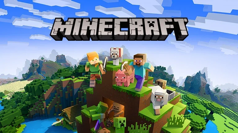 Minecraft cover art.